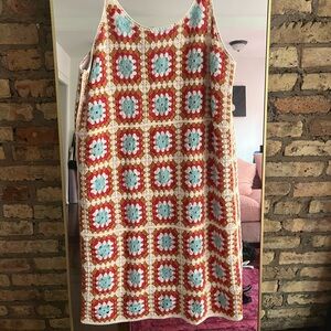 Colorful Crochet Mini Dress